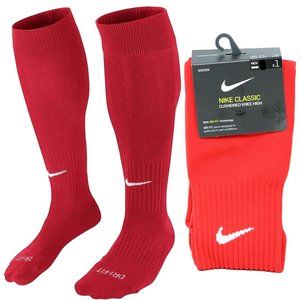 Nike Classic Knee High Soccer Socks Red Over Calf